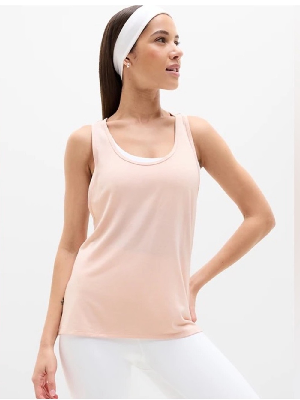 Athleta With Ease Sport Racerback Tank Top Size XL NWT Light Pink